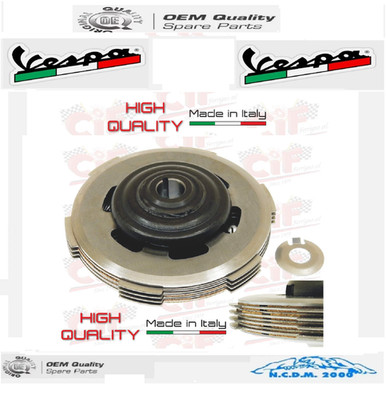 Complete Mounted Clutch Group Compatible With Vespa 50 - 125 Primavera