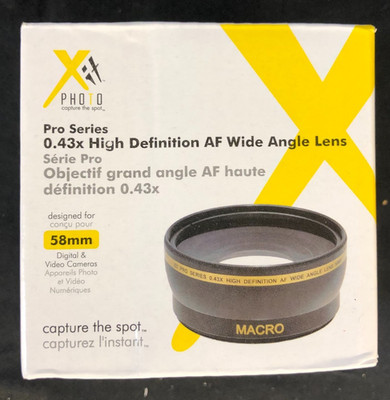 Xit Pro 58mm 0.43x Professional Wide Angle Lens Macro Adapter XT58WAB