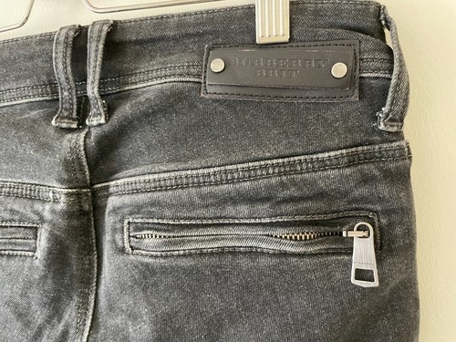 Jeans Burberry Brit Anika Nero Punk Biker Moto Moto Donna 26 - Foto 7 di 20