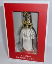THINGS REMEMBERED Bell with Reindeer Top Christmas Ornament Silver-tone GT  H64