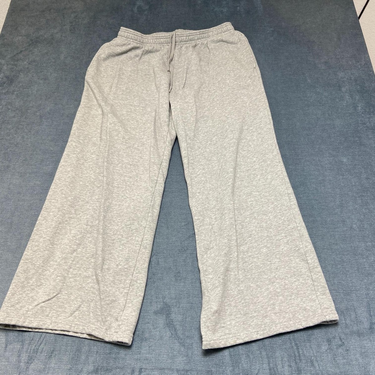 Uniqlo Sweatpants Womens XL Heather Gray Cotton Terry Drawstring