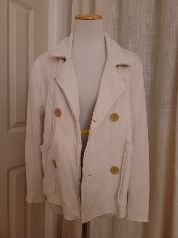 Frank & Eileen Mini Belfast Cropped Sweatshirt Peacoat Cream Size XS Pre-owned