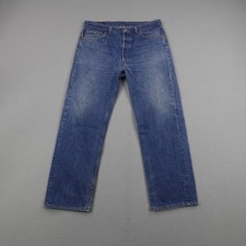 Vintage Levis Jeans Mens 38x30 Blue Denim 501 Button Fly Straight Leg USA 90s