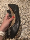 Tory Burch Black Leather Ballet Flats Womens US 7 M Slip-On Round Toe Logo — photo 7
