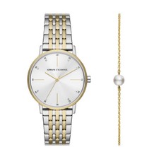 Orologio + Bracciale Donna ARMANI EXCHANGE LOLA AX7156SET Acciaio Bicolor Gold