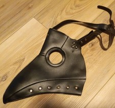 Steampunk Plague Doctor Crow/Raven Beak Mask Leather Cosplay Prop Halloween