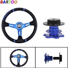 13.5 Deep Dish Drifting Sport Off Road Steering Wheel Horn Quick Release Kit