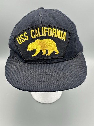 Vintage USS California Golden Bear Black One-Size Baseball Cap/Hat - Northstar - Picture 1 of 10