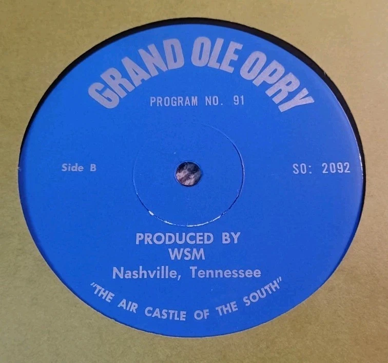 Grand Ole Opry Program No. 91 WSM Radio Ft. Bill Monroe Vinyl LP Record HEAR!! Foto 2 de 4
