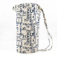 Chanel By Sea Line Cotton Shoulder Bag Women White One Size