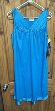 Vanity Fair Coloratura Nightgown M Peacock Blue NWT Nylon USA Vintage Sleepwear