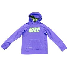 Nike Girl Purple Green Pullover Active Hoodie Sz S