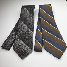 Vintage Wemlon Wembley Mens Polyester Ties Lot of 2 Textured Grandpa Office