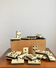 🁫  Jeu de dominos ancien en os et bois – Coffret complet d’époque