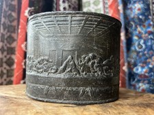 Antique Georgian Miniature Lead Planter Plant Pot Last Supper Of Christ Plaque