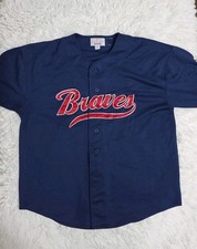 VTG Atlanta Braves Greg Maddux 31 Starter Sewn Baseball Jersey Navy XXL