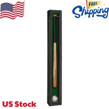 Baseball and Baseball Bat Display Case Lockable Wood Cabinet Rack Holder