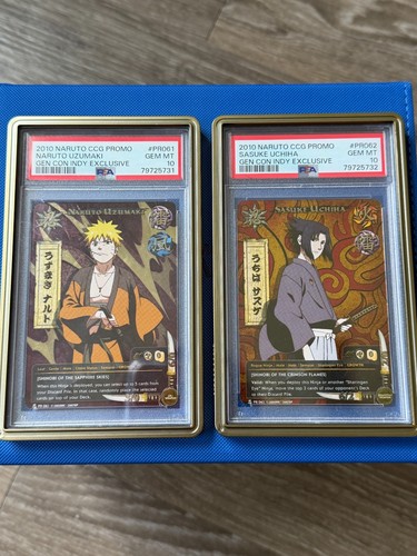 BANDAI Naruto CCG - Naruto PR 061 & Sasuke PR 062 - SEQUENTIAL PSA 10 1-of-1 SET
