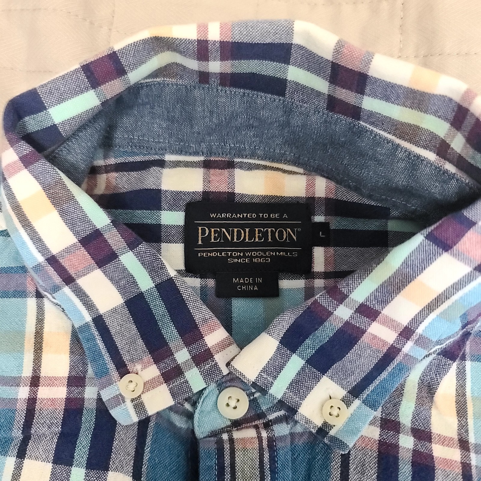 Pendleton Woolen Mills Multicolor Plaid Short-Sle… - image 3