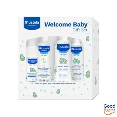 Mustela Welcome Baby Gift Set - 4pc: Deep Hydration, Sensitive Skin, Avocado Sce