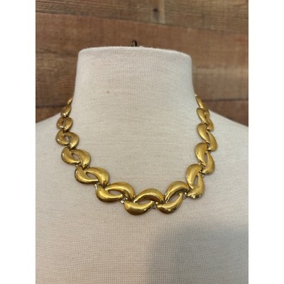 Napier Vintage Gold Tone Open Link Chain Necklace 20 Inch Chunky Statement J491