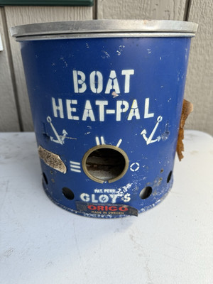 Gloy's Boat Heat-Pal Alcohol Stove Heater - Pat. Pend.  VINTAGE Sweden RARE BLUE