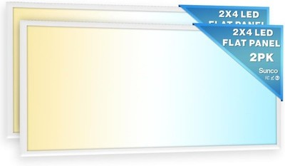 Sunco 2x4 LED Flat Panel Light 30/40/50W 3CCT Dimmable