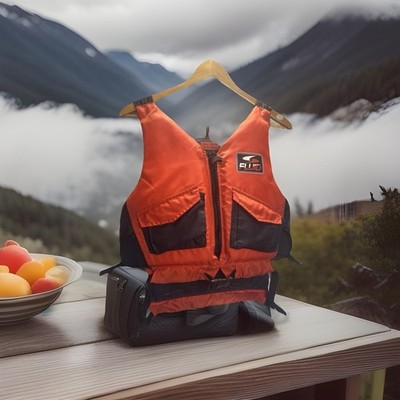 Fluid Adult Life Jacket Small/medium Red/black USCG Approved Chest 30-36 .