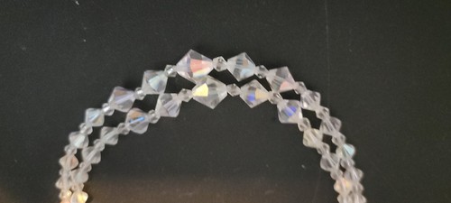 Vintage 2 Strand Crystal Aurora Borealis Necklace - Bild 7 von 8