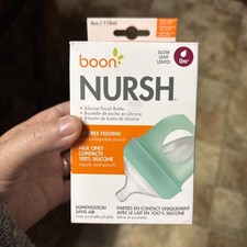 Boon NURSH Silicone Pouch Bottle 4oz Slow Flow 0m Dishwasher Safe