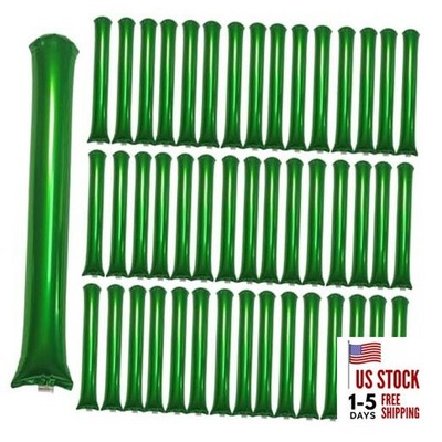 48pcs Round Head Boom Sticks Thunder Sticks Cheering Sticks Team Metallic Green