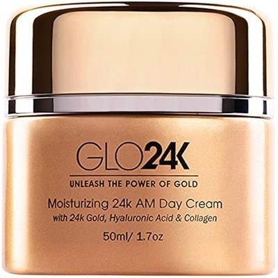 GLO24K Feuchtigkeitsspendende Tagescreme mit 24k Gold, Anti-Aging mit Vitaminen,