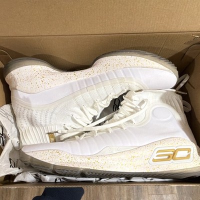 Under Armour Curry 4 Retro 2024 White Gold Men's Basketball Shoes