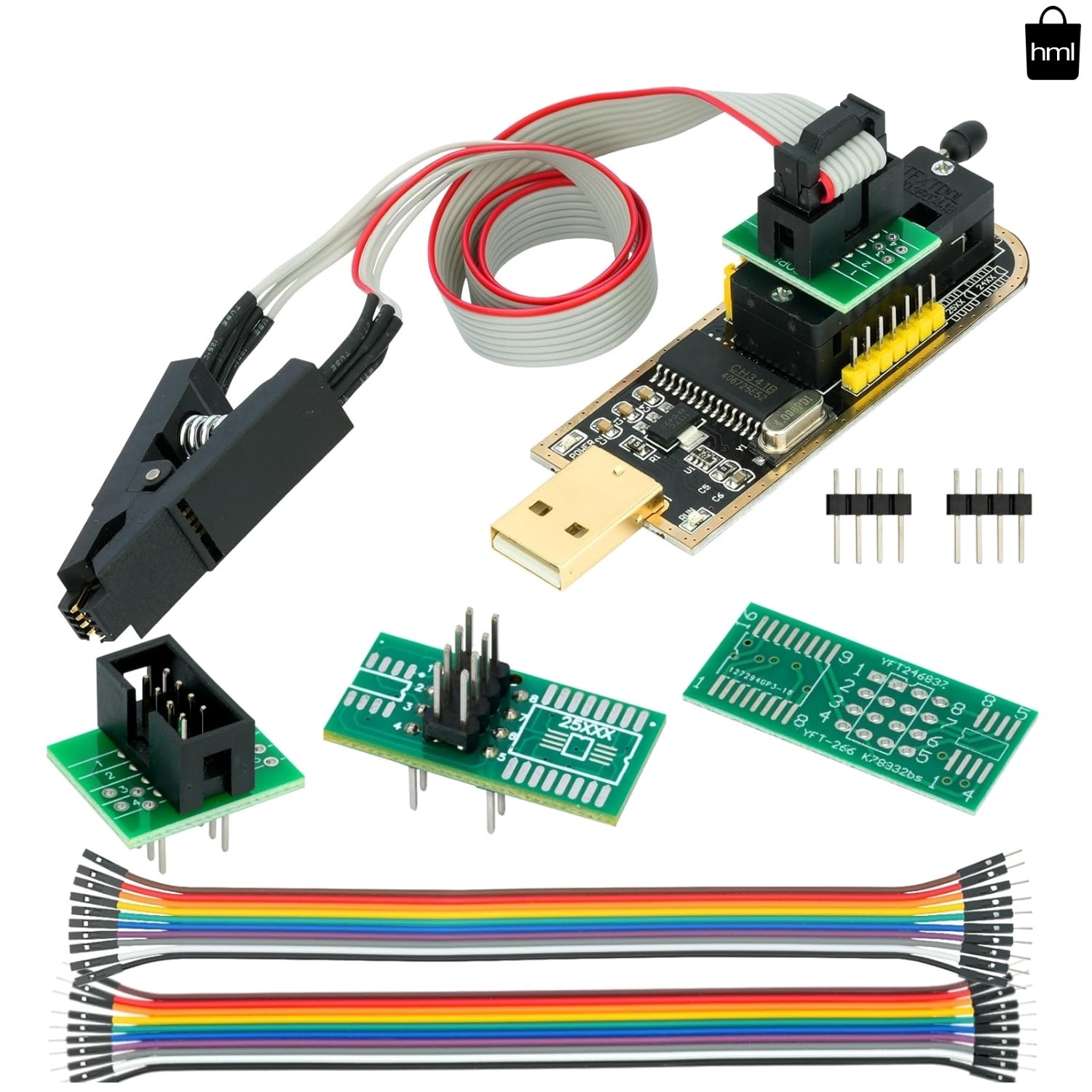 EEPROM BIOS Programmer CH341A USB SPI I2C Flash Tool with SOIC8 Clip