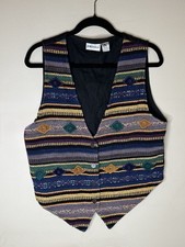   Vintage Jane Ashley Southwestern Woven Vest Womens M Aztec Tapestry Boho  