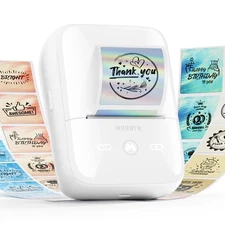 MUNBYN FM226 203 DPI High 11H Battery Life 2 Inch Bluetooth 1.97''x1.18'' Label