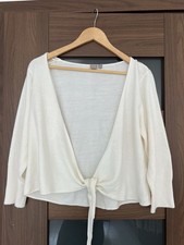 TU Cream Tie Front Cardigan Lightweight Knit ...
