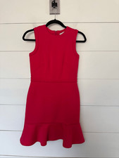 Ann Taylor Loft Women’s 00P Pink Ruffle Dress Career Office Core