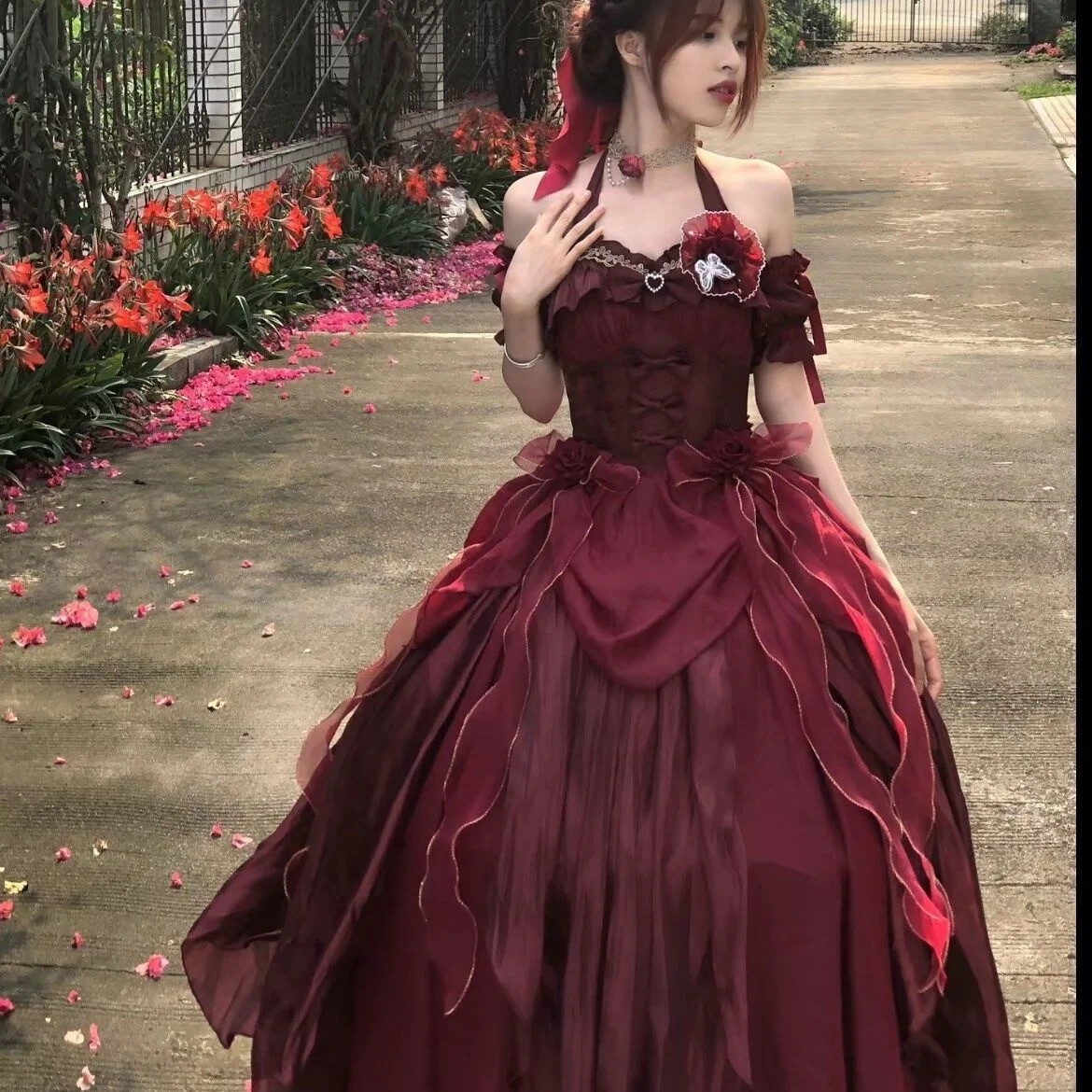 chinese dress ladies Women's Party Wear V Neck Designer Gown Dress  SNAZZYHUNT