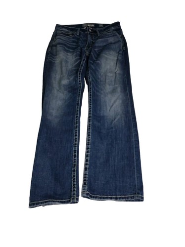 BKE Blue Jeans Mens Sz 33 R Jake Boot Leg Buckle Stretch