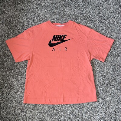 Womens Nike Air Short-Sleeve Crop Top Shirt Pink Coral Extra