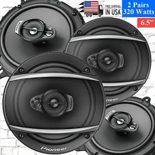 4x Pioneer TS-A1676F 6.5-INCH 6-1/2" CAR AUDIO 640 watt 3-WAY COAXIAL SPEAKERS