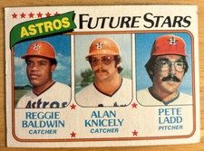 1980 Topps Astros Rookie Card (RC) #678 Reggie Baldwin Alan Knicely Pete Ladd. rookie card picture