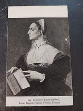 vtg postcard art Bronzino Laura Battiferri painting art unposted rare