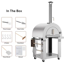 Empava Outdoor Pizza Oven Island Cart with Side Table and Towel Rack