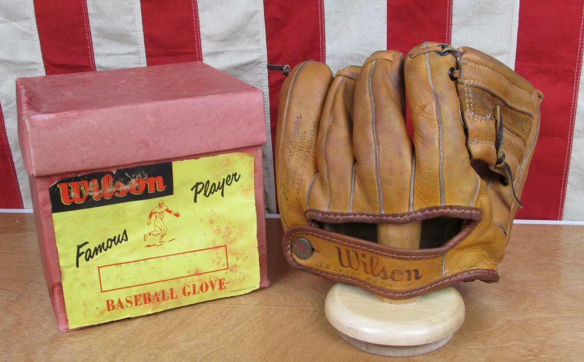 Vintage 1950s Wilson Leather Baseball Glove Mitt Hank Sauer Model