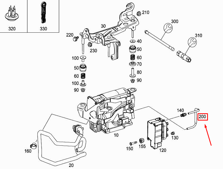 MERCEDES-BENZ C Coupe C205 Compressed Air Line A2053270000 NEW  