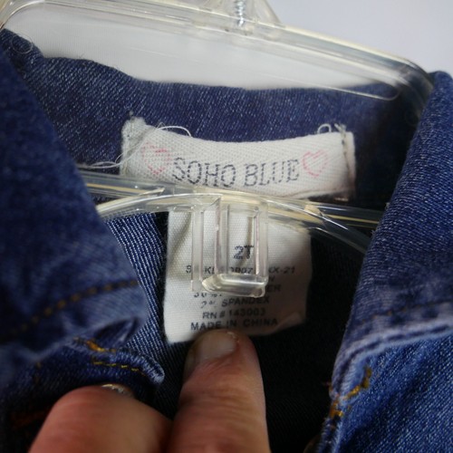 Soho Blue Girls Toddler Size 2T Blue Jean Denim Jacket Snap Button Cropped - Picture 3 of 11