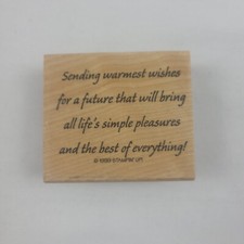 Stampin' Up Sending Warmest Wishes 1999 Rubber Stamp Wood