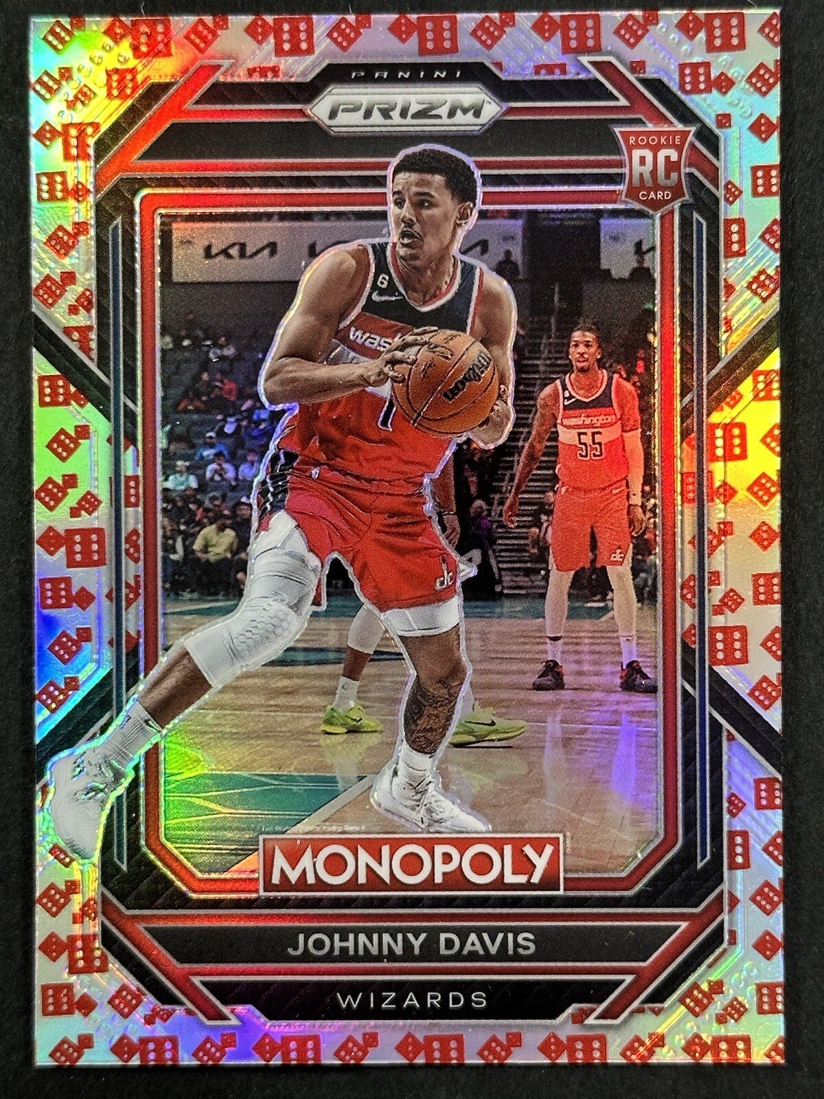 2022-23 Panini Prizm Monopoly Johnny Davis Red Dice Prizm Rookie RC #90